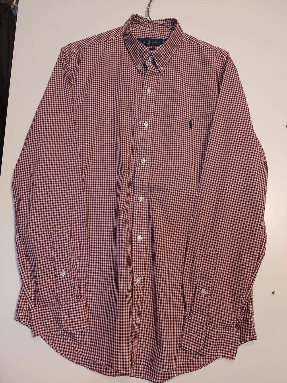 Ralph Lauren Men’s Red and White Gingham Button-Down Shirt